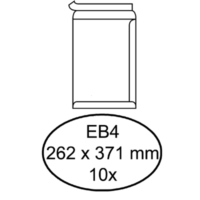 Afbeelding van Envelop Hermes akte EB4 262x371mm zelfklevend wit 10stuks