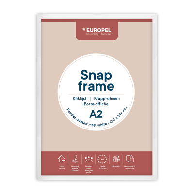 Afbeelding van Kliklijst Europel A2 25mm mat wit