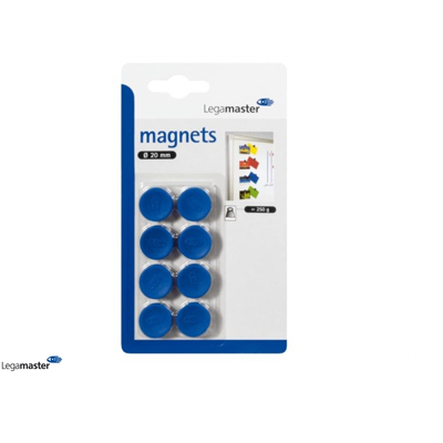 Afbeelding van Magneet Legamaster 20mm 250gr blauw 8stuks