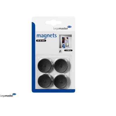 Afbeelding van Magneet Legamaster 30mm 850gr zwart 4stuks