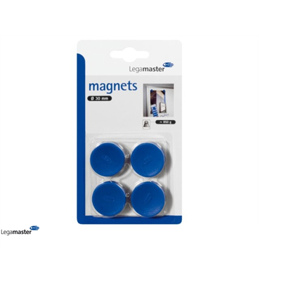 Afbeelding van Magneet Legamaster 30mm 850gr blauw 4stuks