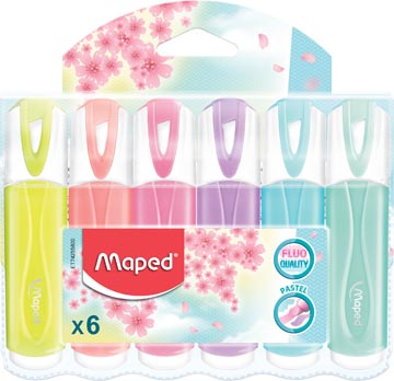 Afbeelding van Markeerstift Maped set à 6 pastel kleuren
