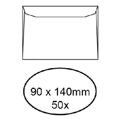 Afbeelding van Envelop Quantore voor visitekaartjes 90x140mm 95gr wit 50st.