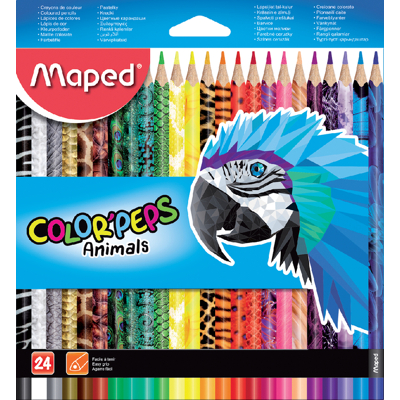 Afbeelding van Kleurpotlood Maped Color&#039;Peps Animals set á 24 kleuren