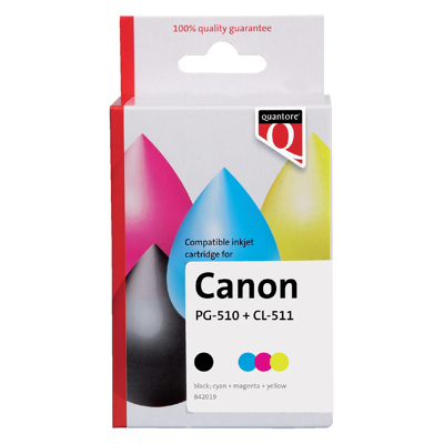 Afbeelding van Inktcartridge Quantore alternatief tbv Canon PG 510 CL 511 zwart + 3 kleuren