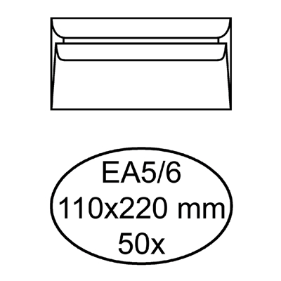 Afbeelding van Envelop Quantore bank EA5/6 110x220mm zelfklevend wit 50stuk