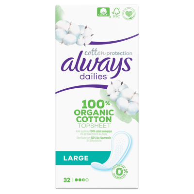 Afbeelding van Always Dailies Cotton Protection Inlegkruisjes Groot 32