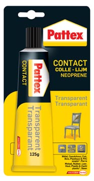 Afbeelding van Pattex contactlijm Transparant, tube van 125 g, op blister lijm