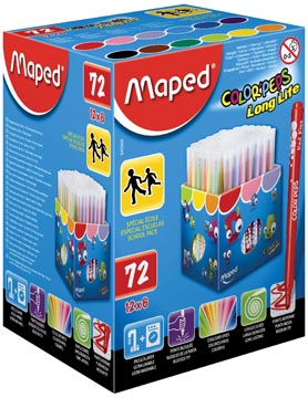 Afbeelding van Maped viltstift Color&#039;Peps 72 stiften in een kartonnen doos (classpack)