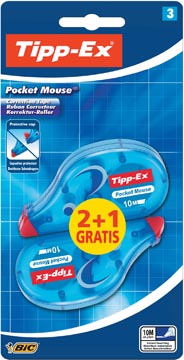 Afbeelding van Tipp ex Correctieroller Pocket Mouse, Blister Met 2 + 1 Gratis