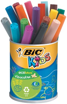 Afbeelding van Bic Kids viltstift Visacolor XL Ecolutions 18 stiften in een metalen pot