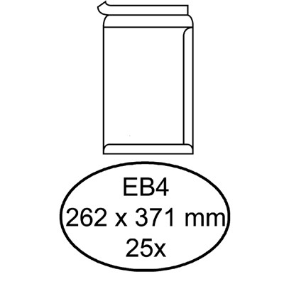 Afbeelding van Envelop Hermes akte EB4 262x371mm zelfklevend wit 25stuks