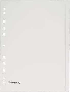 Afbeelding van Pergamy tabbladen, ft A4, uit karton, 20 tabs, 11 gaats perforatie, beige tabbladen