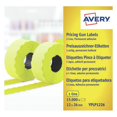 Afbeelding van Avery Prijstang etiketten geel, permanent klevend YPLP1226