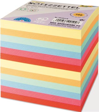 Afbeelding van Folia Notes, ft 90 x mm, vulling voor memokubus, geassorteerde kleuren memokubus