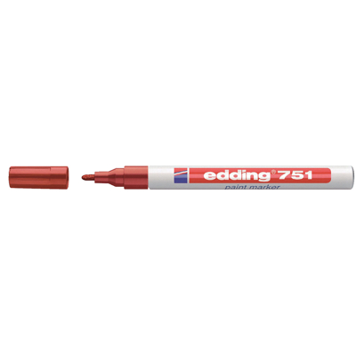 Afbeelding van Viltstift edding 751 lakmarker rond 1 2mm pastel rood