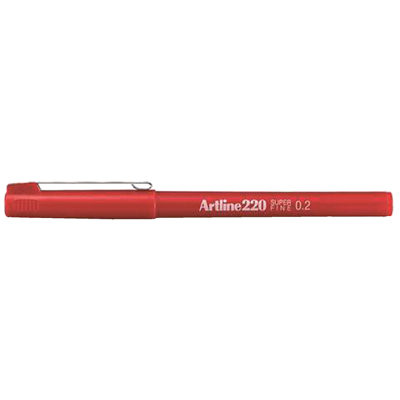 Afbeelding van 12x Fineliner Artline 220 rond 0.2mm rood