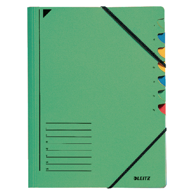 Afbeelding van Sorteermap Leitz 7 tabbladen karton groen