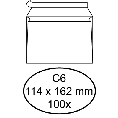 Afbeelding van Envelop Quantore bank C6 114x162mm zelfklevend wit 100stuks