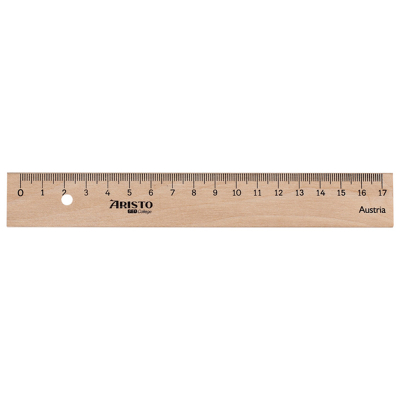 Afbeelding van 10x Liniaal Aristo 17cm hout met metaalinleg