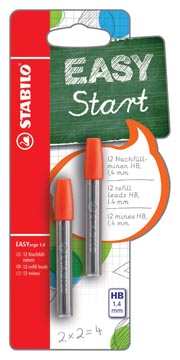 Afbeelding van STABILO EASYergo potloodstift, 1,4 mm, blister van 2 kokers 6 mines potloodstiften