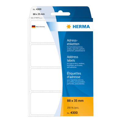 Afbeelding van Etiket HERMA adres 4300 88x35mm 250stuks zig zag