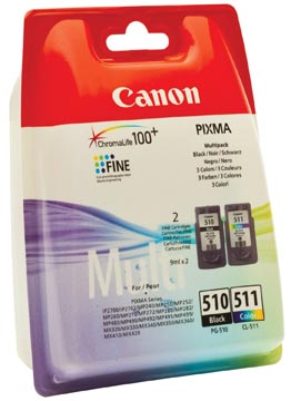 Afbeelding van Canon PG 510 / CL 511 Inktcartridge Zwart + 3 kleuren Voordeelbundel