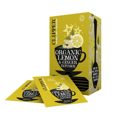 Afbeelding van Thee Clipper Infusion lemon and ginger bio 25stuks