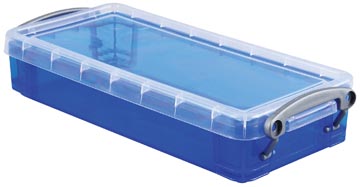 Afbeelding van Really Useful Box Pennenbakje 0,55 Liter, Transparant Blauw