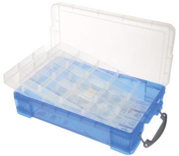 Afbeelding van Really Useful Box Opbergdoos 4 Liter Met 2 Dividers, Transparant Blauw