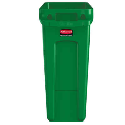 Afbeelding van Rubbermaid Slim Jim met luchtsleuven 60 liter groen