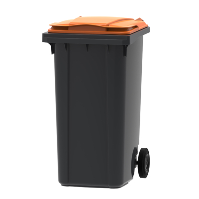 Afbeelding van Mini container 240 liter grijs/oranje