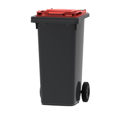 Afbeelding van Mini container Grijs/rood Inhoud: 120 liter