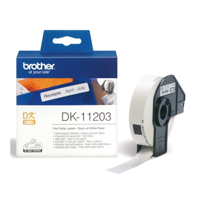Afbeelding van Brother DK 11203 Etiket Zwart op wit (17 mm x 87 mm)