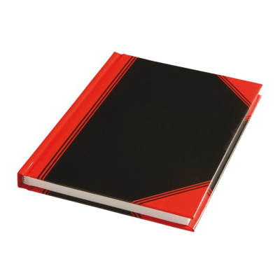 Afbeelding van Notitieboek zwart/rood A6 lijn 70gr 96vel