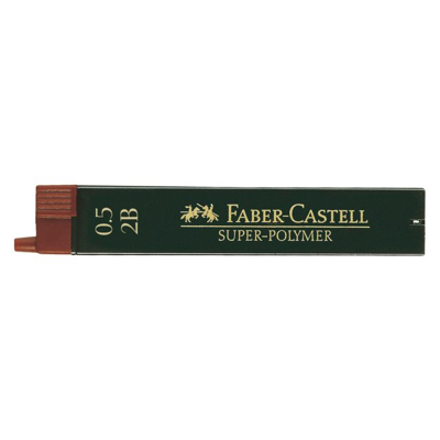 Afbeelding van potloodstiftjes Faber Castell Super Polymer 0,5mm 2B