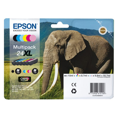 Afbeelding van Epson 24XL (C13T24384012) Inktcartridge 6 kleuren Voordeelbundel Hoge capaciteit