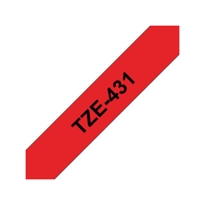 Afbeelding van Brother TZe 431 Tape Zwart op rood (12 mm)