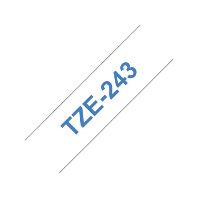 Afbeelding van Brother TZe 243 Tape Blauw op wit (18 mm)