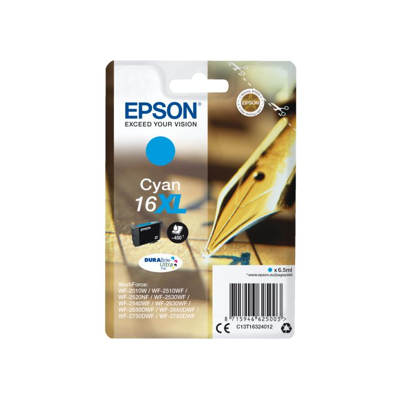 Afbeelding van Epson 16XL (C13T16324012) Inktcartridge Cyaan Hoge capaciteit