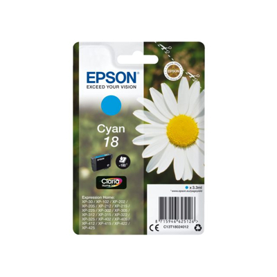 Afbeelding van Epson 18 (C13T18024010) Inktcartridge Cyaan