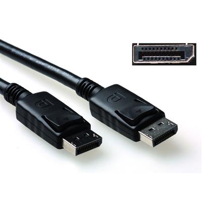 Afbeelding van ACT AK3977 4K DisplayPort kabel Male/Male Power Pin 20 aangesloten Zwart 50 cm
