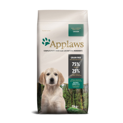 Afbeelding van Applaws Puppy Small &amp; Medium Breed Kip 15 kg