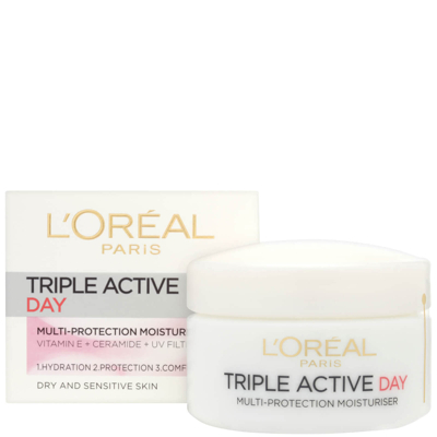 Image of L&#039;Oréal Paris Dermo Expertise Triple Active Day Multi Protection Moisturiser Dry / Sensitive Skin (50ml)