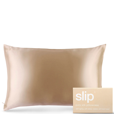 Image of Slip Silk Pillowcase Queen (Various Colours) Caramel