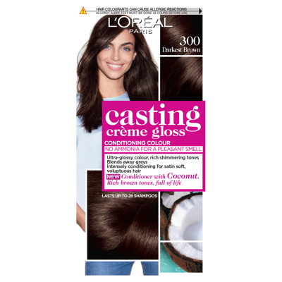 Image of L&#039;Oréal Paris Casting Crème Gloss Semi Permanent Hair Dye (Various Shades) 300 Darkest Brown