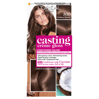 Image of L&#039;Oréal Paris Casting Crème Gloss Semi Permanent Hair Dye (Various Shades) 500 Medium Brown