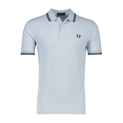 Afbeelding van Fred Perry polo heren poloshirt normale fit lichtblauw effen