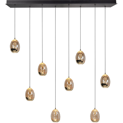 Afbeelding van Highlight Hanglamp Golden Egg 8 Lichts Zwart/Goud Goud 150,00cm x 18,00cm 115,00cm