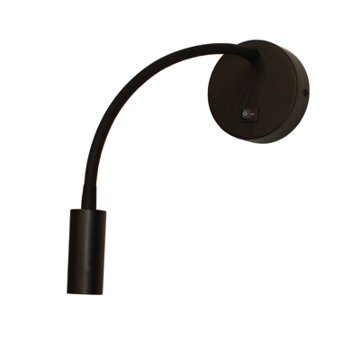 Afbeelding van Wandleeslamp zwart draaibaar en kantelbaar LED